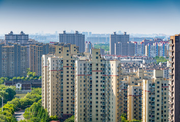 Real estate and residential buildings on the outskirts of Shanghai, China