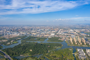 panoramic  city skyline in hangzhou china