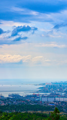 The seaside city of Novorossiysk top view
