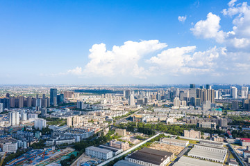Obraz premium panoramiczna panorama miasta w hangzhou w chinach