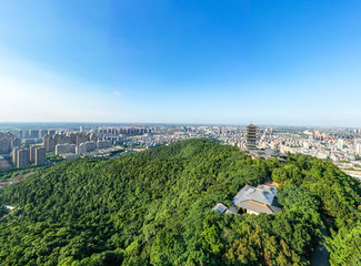 panoramic  city skyline in hangzhou china