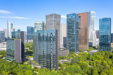 Obraz premium panoramiczna panorama miasta w hangzhou w chinach