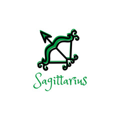 sagittarius logo design in flat style, zodiac template