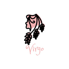 virgo logo design in flat style, zodiac template