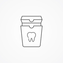 Dental floss vector icon sign symbol