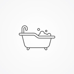 Bathtub vector icon sign symbol