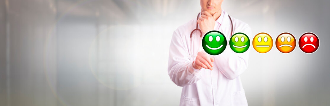 Physician Giving Excellent Rating And Copy Space