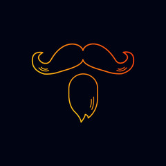 mustache with beard icon. Simple illustration of italy mustache vector icon for web