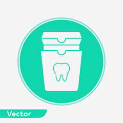 Dental floss vector icon sign symbol