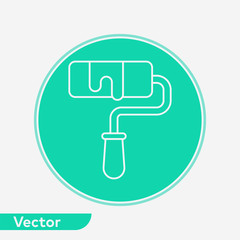 Paint roll vector icon sign symbol
