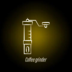 coffee grinder hand draw neon icon. Element of coffee illustration icon. Signs and symbols can be used for web, logo, mobile app, UI, UX