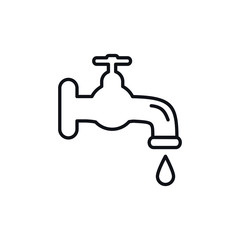 Faucet vector icon. Black illustration isolated on white background for graphic and web design.