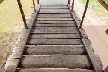 Fototapeta premium Vintage wood texture. wooden wall. old Wooden stairs. Wooden floor stairs