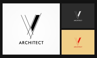 v architect vector logo