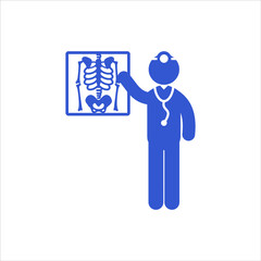 doctor and x-ray vector icon
