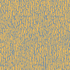 Stylowy wektor wzór z małych chaotycznych żółtych postaci na szarym tle. Bez szwu abstrakcyjny wzór. Grunge streszczenie tapeta. Wzór zepsutych postaci. - 285785924