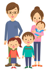   並んでいる家族　02