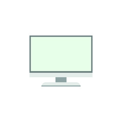 realistic black computer display Isolated on white background. Vector Illustration