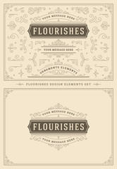 Vintage ornaments swirls and vignettes decorations design elements set vector illustration.