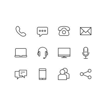 Media and communication vector icons