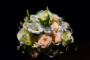 Beautiful flower bouquet with black background 