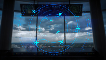 Simulation screen showing various flights for transportation and passengers.