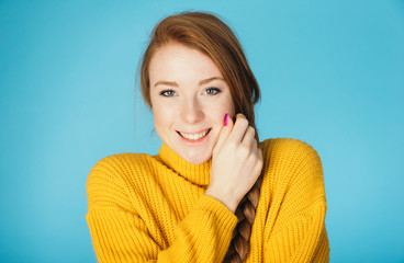 Studio portraits with red hair girl