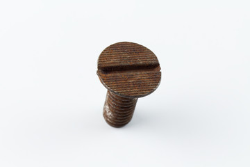 bolt and nut on white background