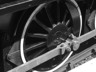 Steam locomotive with the sun on it