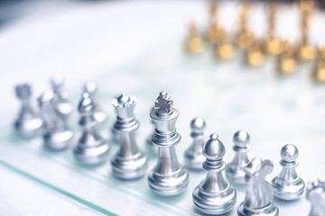 Chess board game, business competitive concept