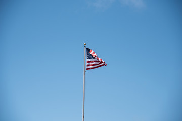 american flag in the wind