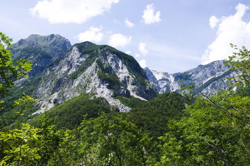 Naklejka na ściany i meble Scenic view of mountains, Julian Alps, Slovenia