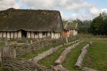 Fototapeta na wymiar historical viking houses in Ribe Denmark