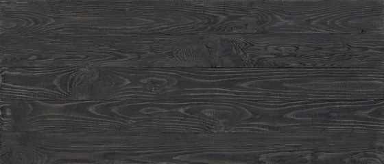 Fotobehang dark wood texture background, wide wooden plank panel pattern © elovich