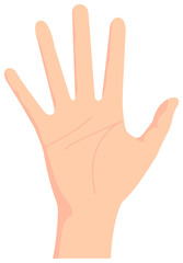 Female hand gesture (hand sign) vector illustration / open hand