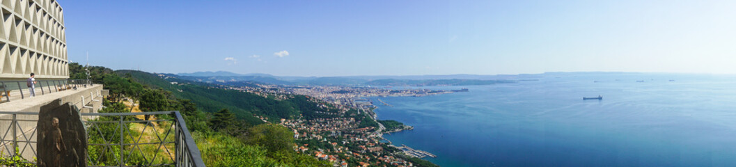 Fototapeta na wymiar Panoramic view of trieste and adriatic sea