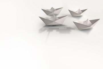 Paper boat leadership concept