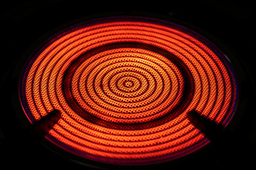 red fire from infrared gas stove