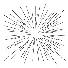 Naklejka premium speed lines from center vector illustration sketch doodle hand drawn with black lines isolated on white background