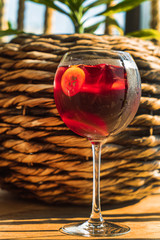 sangria with fresh fruits and berries