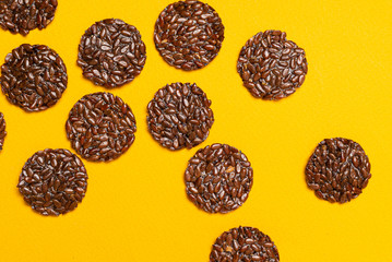 keto flax crackers, top view