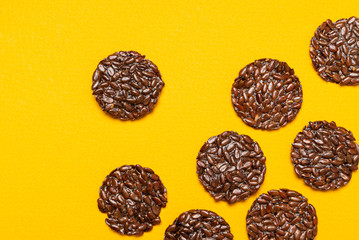 keto flax crackers, top view