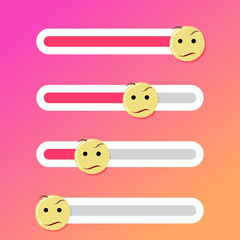 Doubt smile slider bar for stories in social network