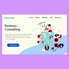 Business consulting company, landing page. Consulting in business and solve complex problems