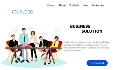 Business solution service landing page