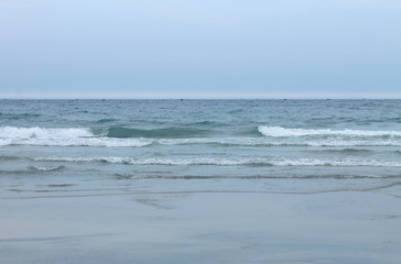 Sky and sea waves, natural background 