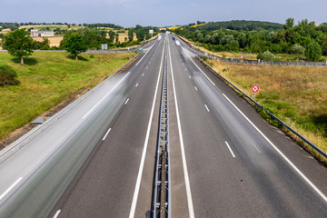 highway with cars in the countryside