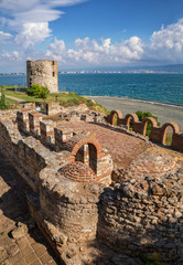 Nessebar, Bulgaria, ruins of an antique basilica