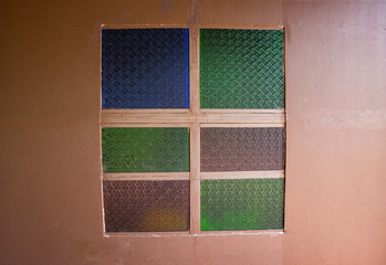 colorful glass window background, old style glass window