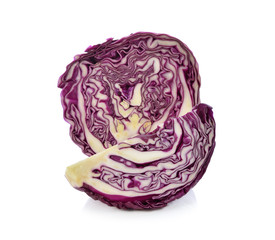 red cabbage isolated on white background.